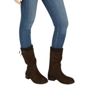 Lands End Boots Suede Leather Brown Sweater Top Winter Snow Kids Size 3 M YOUTH